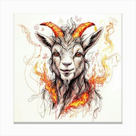 Goat In Flames 13 Canvas Print