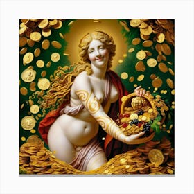 Venus With Gold Coins Canvas Print