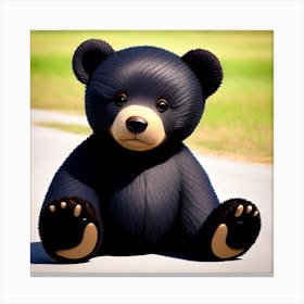 Black Teddy Bear Canvas Print