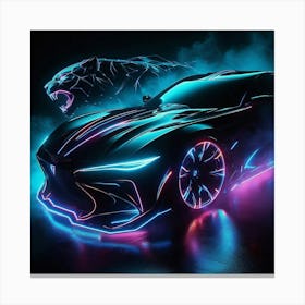 Neon Car Canvas Print