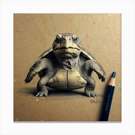 Turtle Drawing 15 Canvas Print