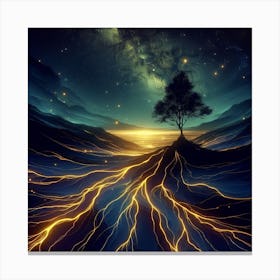 Tree In The dark Canvas Print