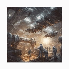 732945 A Space Station, With Spaceships Coming And Going, Xl 1024 V1 0 Canvas Print