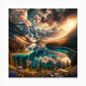 Sunrise In The Mountains Canvas Print