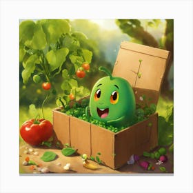 On A Sunny Morning In The Village Of Vegetables (1) Canvas Print