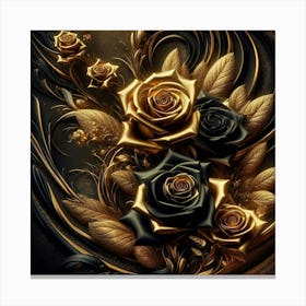 Gold Roses 15 Leinwandbild