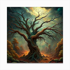 Twisted Tree In A Forest Canvas Print