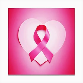 Women Breast Cancer Awareness background in Pink Ribbon international symbol for month October clipart and poster clipart and wall art 15 Canvas Print