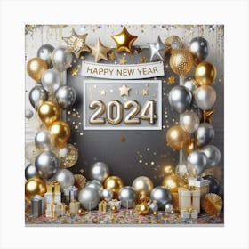 Happy New Year 2024M Canvas Print