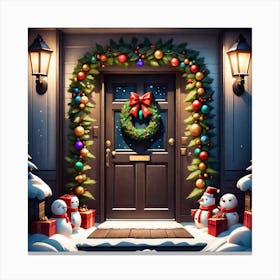 Christmas Door 154 Canvas Print