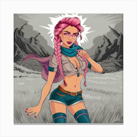 Girl With Pink Hair Canvas Print