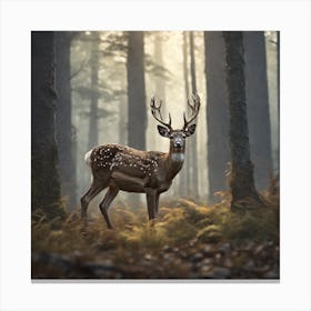 Deer In The Forest 67 Canvas Print