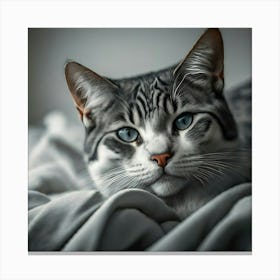 Cat On A Blanket 1 Canvas Print