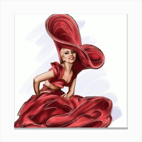 Lady in red 1 Canvas Print