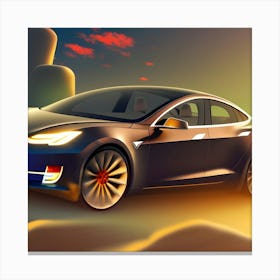 Tesla Model S Canvas Print