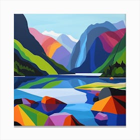 Colourful Abstract Fiordland National Park New Zealand 4 Canvas Print