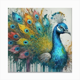 Peacock art print  Canvas Print