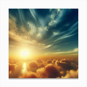 Sunrise Over Clouds Canvas Print