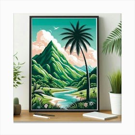 Tropical Landscape Painting Canvas Print