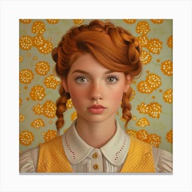 Portrait Of A Girl With Red Hair Canvas Print