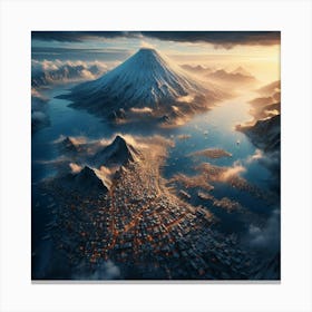 City In The Clouds Canvas Print