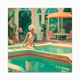 Marylin Monroe In A Pool Canvas Print