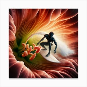 Surfer In Flower Canvas Print