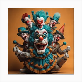 Clowns in my mind Holloween Canvas Print