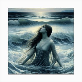 Mermaid In The Ocean 1 Canvas Print