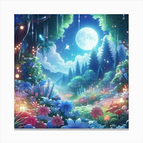 Moonlight Forest Canvas Print