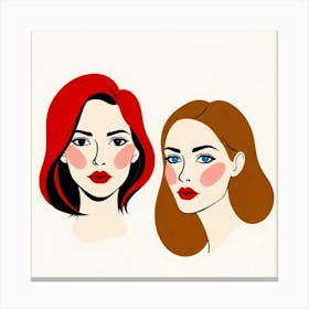 Two Women With Red Hair Canvas Print