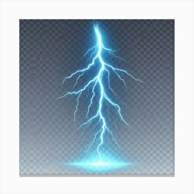 Lightning Bolt Isolated On Transparent Background 1 Canvas Print