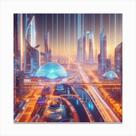 Futuristic City V2 Canvas Print