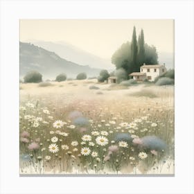 Daisies In The Meadow Canvas Print