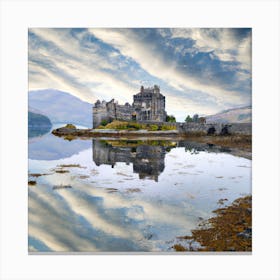 Castle reflections , the Highlands , Scotland 1 16 Canvas Print