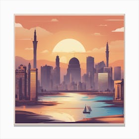 Egyptian Cityscape Canvas Print