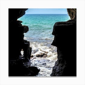 Caves On The Beach Canvas Print