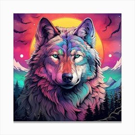 Wolf at night Canvas Print