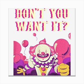 Scary Clown Halloween Canvas Print