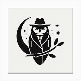 Owl In Hat 2 Canvas Print