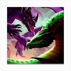 Two Dragons Fighting 10 Canvas Print