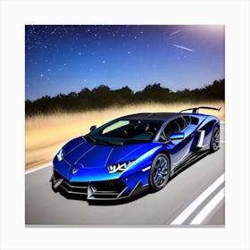 Indigo Lamborghini Canvas Print