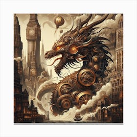 Steampunk Dragon Canvas Print