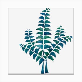 Hand Painted Watercolour Ferns Canvas Print