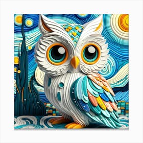 Starry Night Owl 2 Canvas Print