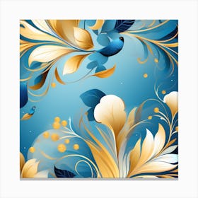 Abstract, Blue and gold Canvas Print