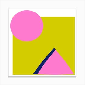 Lime And Pink Square Canvas Print