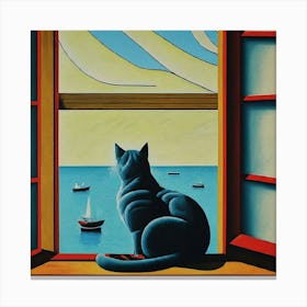 Cat Looking Out The Window 11 Canvas Print