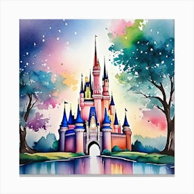 Disney Castle Painting 1 Canvas Print