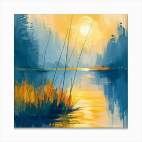 Sunset By The Lake 1 Canvas Print